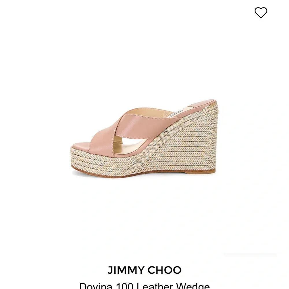 Jimmy Choo Pink Wedge Sandals with Espadrille Heel - Picture 3 of 5